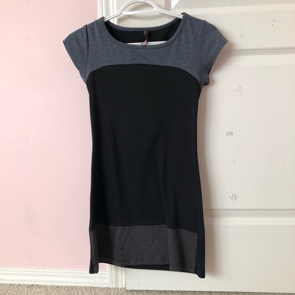Black and grey pencil dress